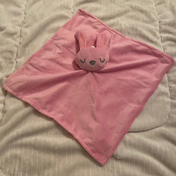 George Bunny Rabbit Pink Eyes Closed Walmart Plush Baby Security Blanket Lovey - Picture 2 of 3